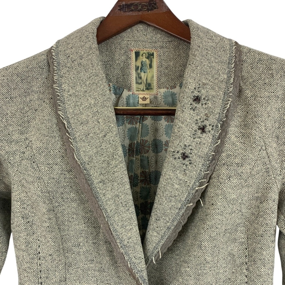 Burning Torch Cecilia Blazer Womens Floral Lined Boho Designer Jacket
